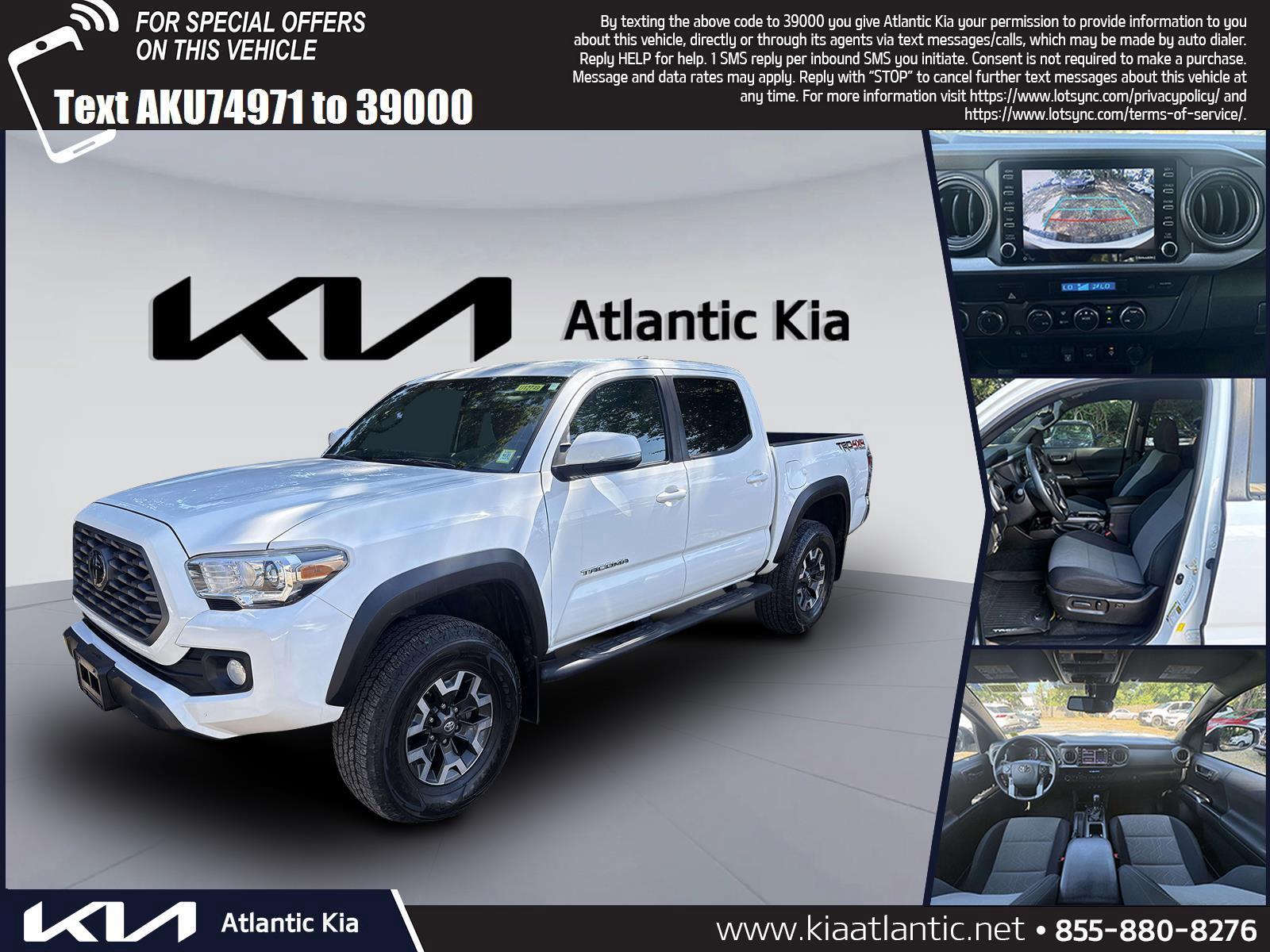 Super White 2021 Toyota Tacoma Pickup Truck Four-Wheel Drive Automatic