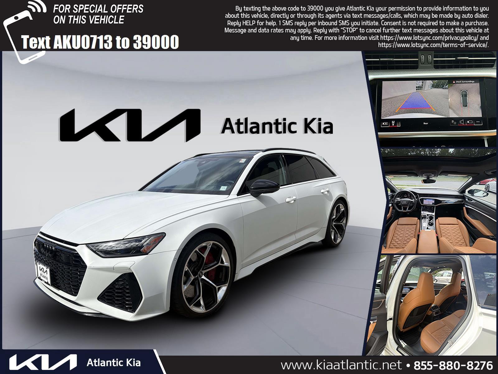Glacier White Metallic 2024 Audi RS 6 Avant Wagon All-Wheel Drive Automatic