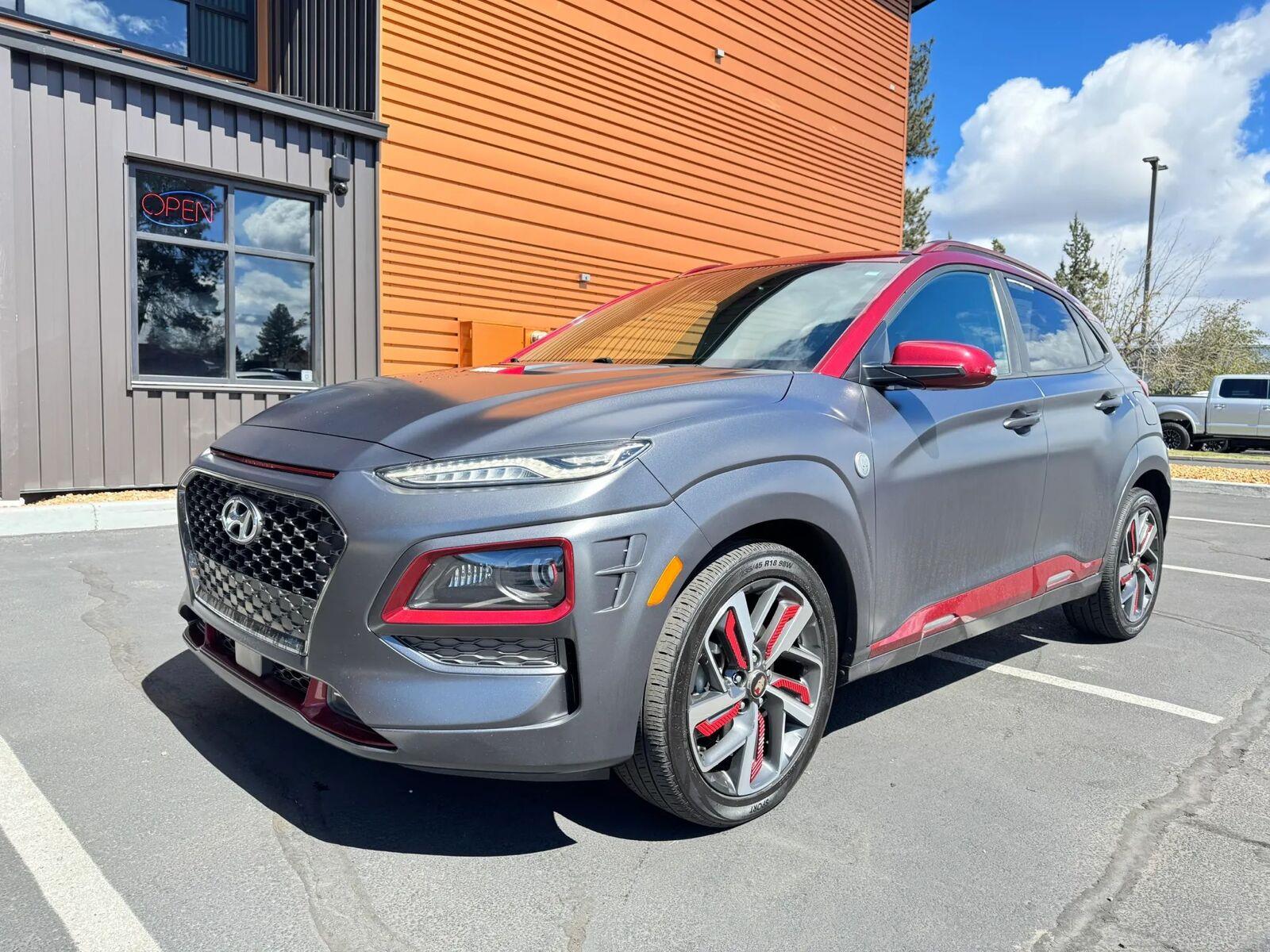 Gray (Matte Grey w/Iron Man Red Roof) 2019 Hyundai Kona SUV / Crossover All-Wheel Drive Automatic