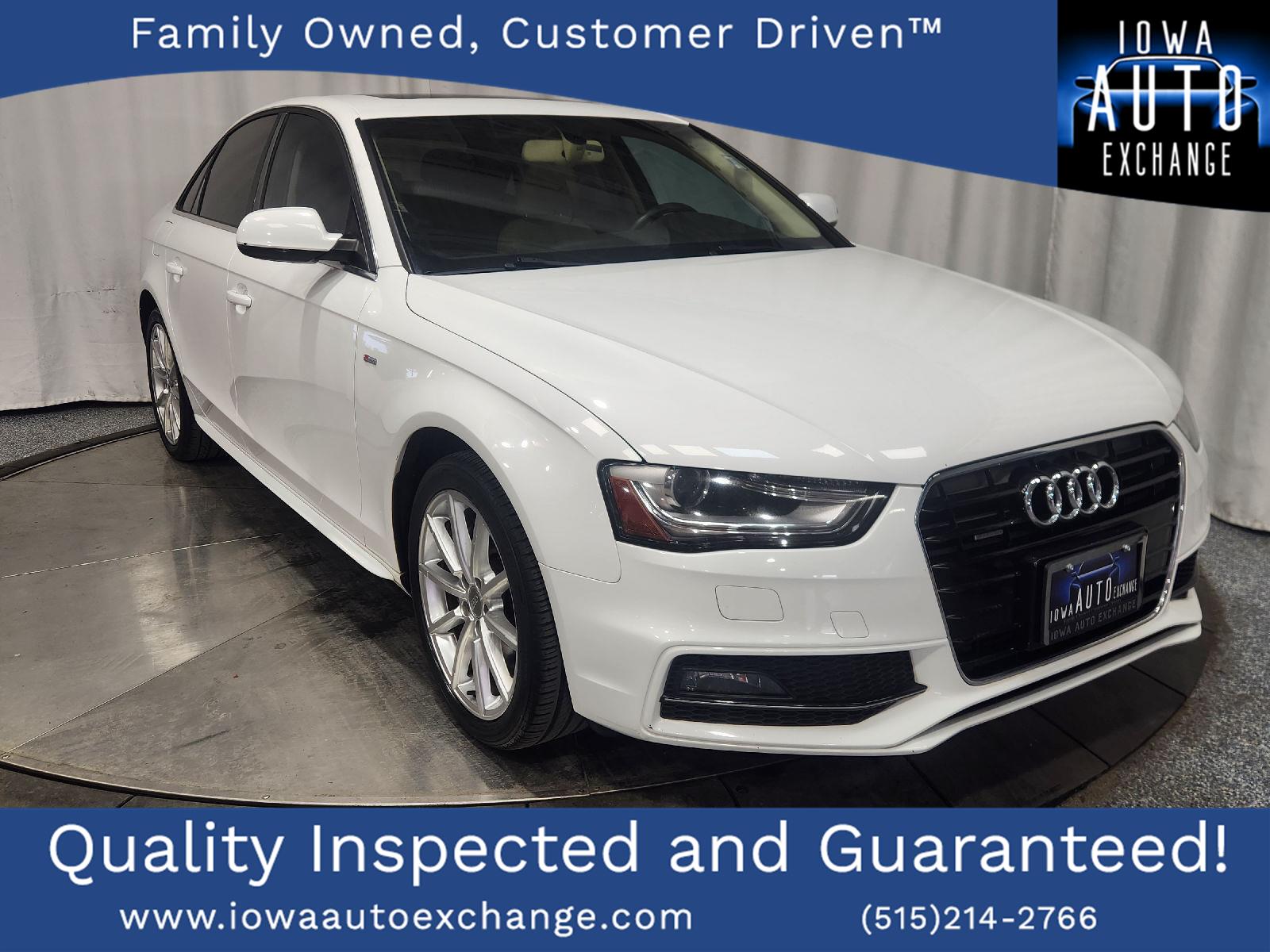 Glacier White Metallic 2015 Audi A4 2.0T quattro Premium Plus AWD Sedan All-Wheel Drive Automatic