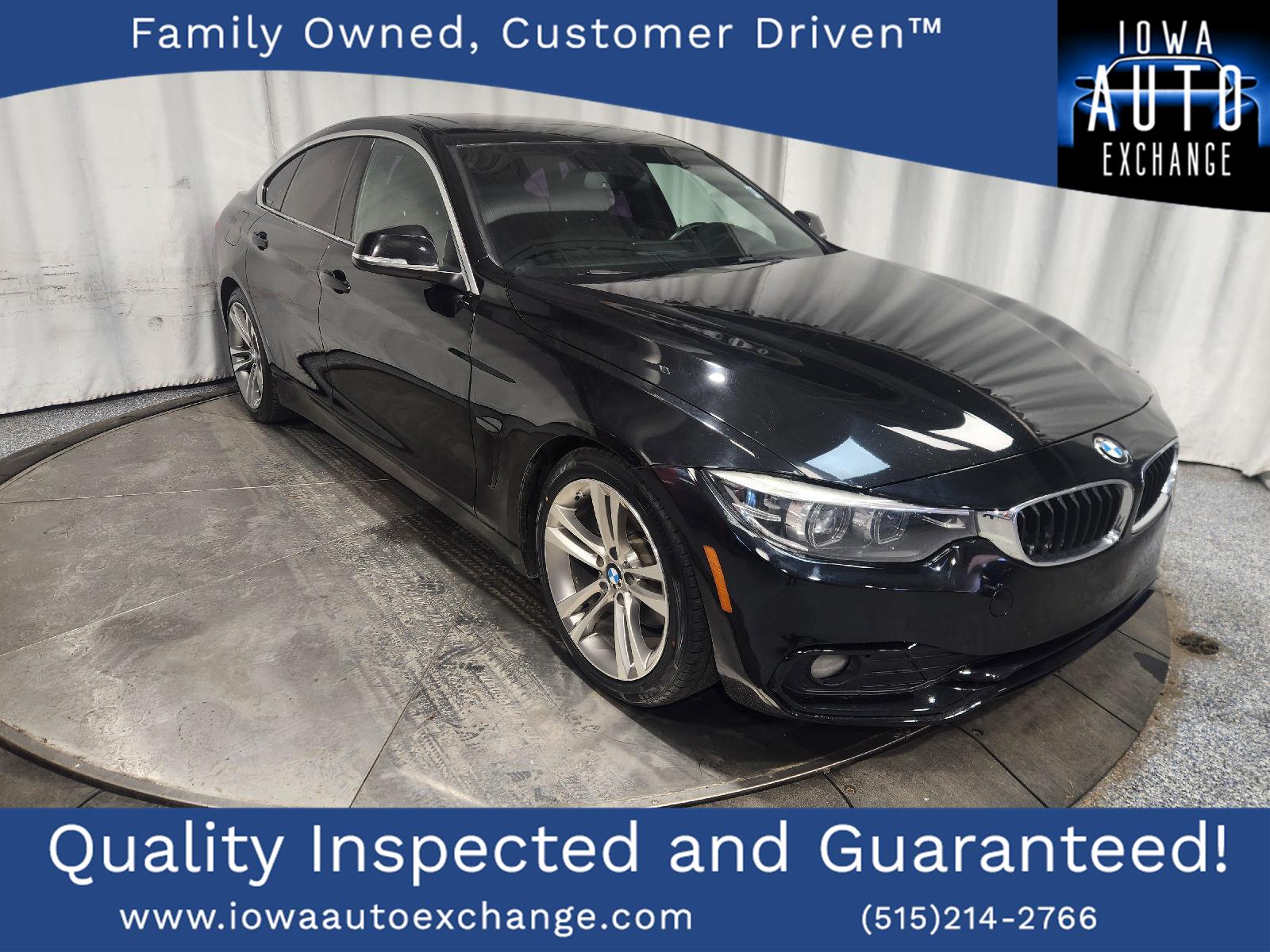 Jet Black 2019 BMW 4 Series 430i Gran Coupe RWD Sedan Rear-Wheel Drive Automatic