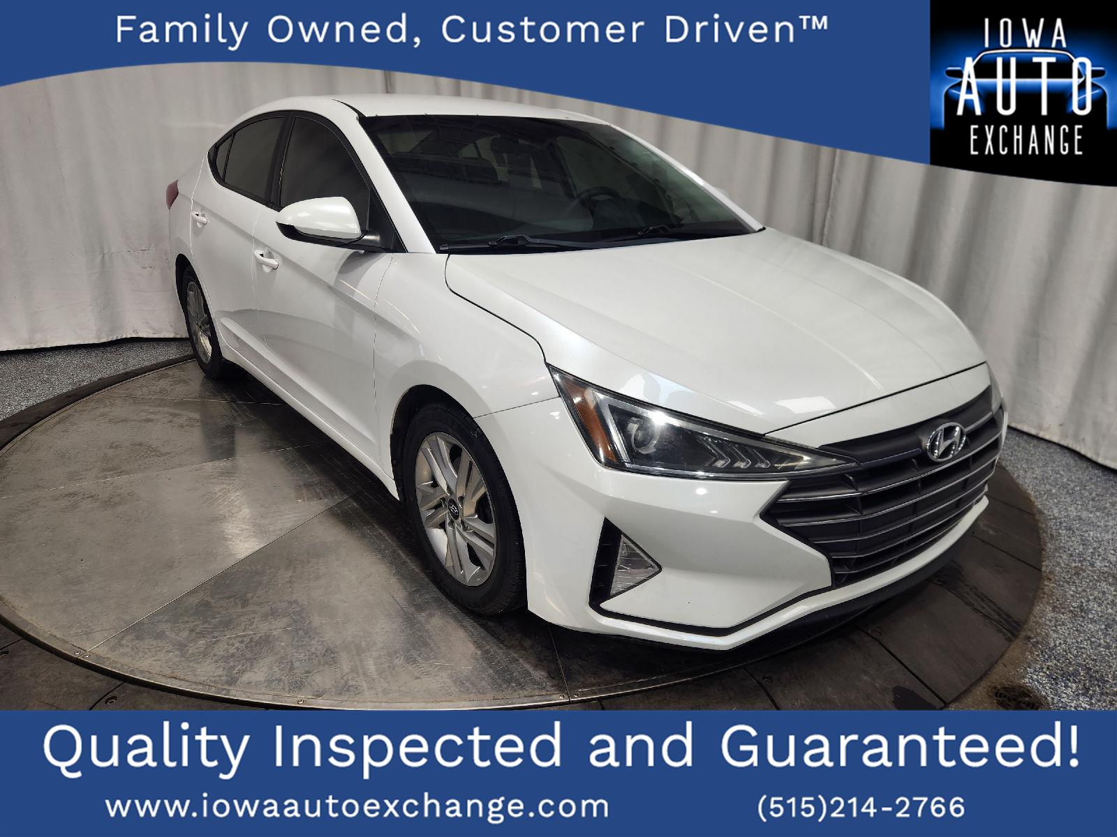 Quartz White Pearl 2020 Hyundai Elantra SEL FWD Sedan Front-Wheel Drive Continuously Variable Transmission