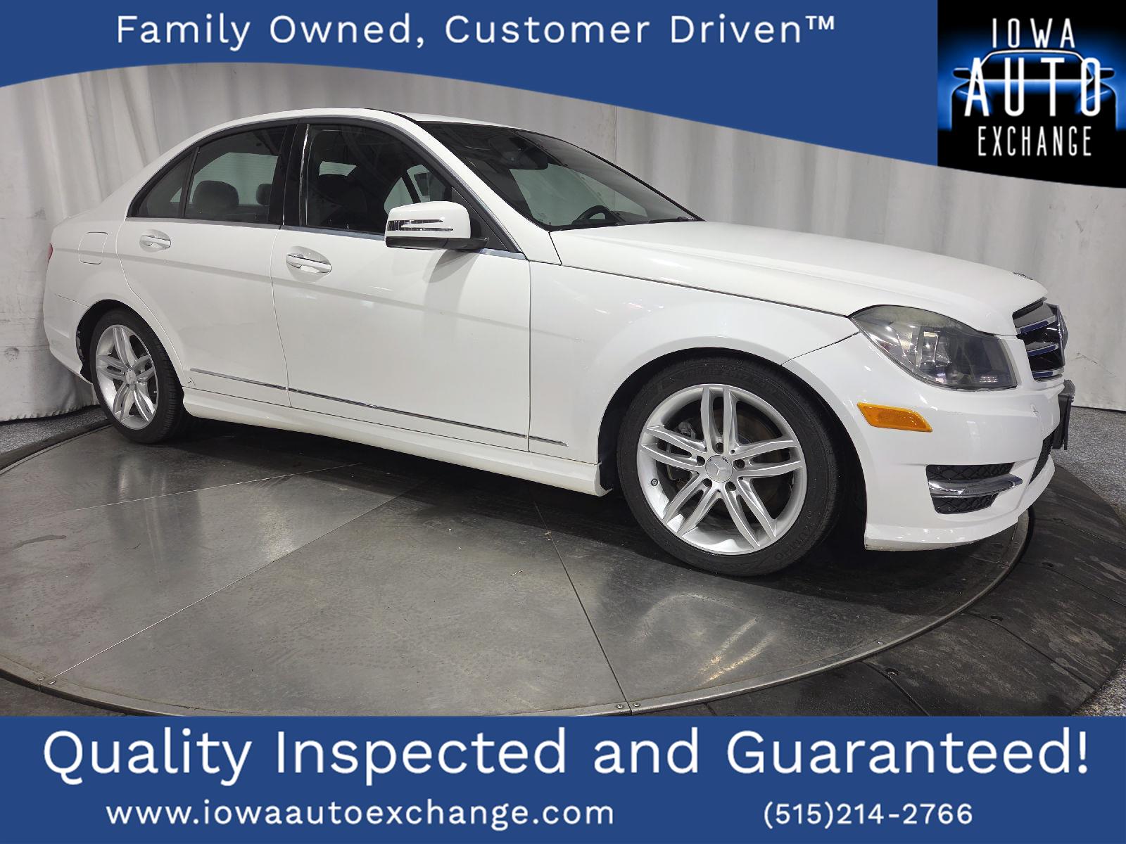 Polar White 2014 Mercedes-Benz C-Class Sedan Rear-Wheel Drive Automatic