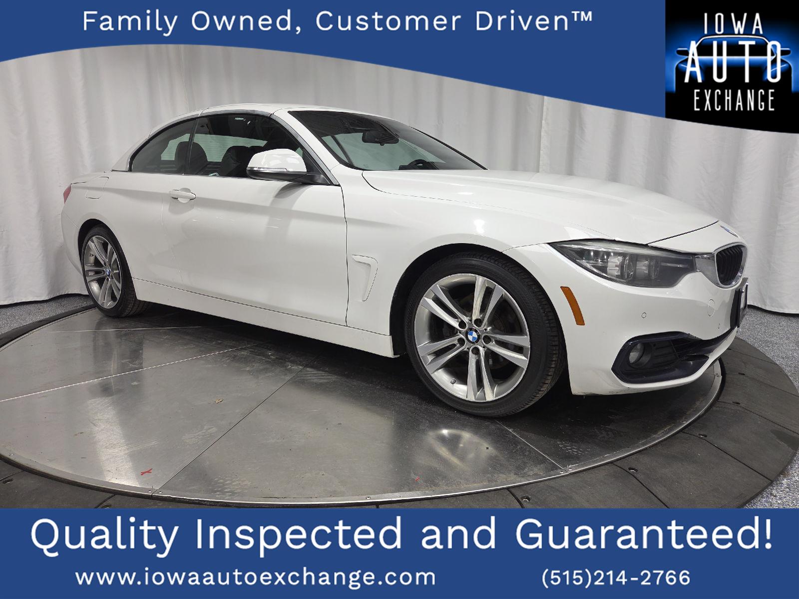 Mineral White Metallic 2018 BMW 4 Series 430i Convertible RWD Convertible Rear-Wheel Drive Automatic