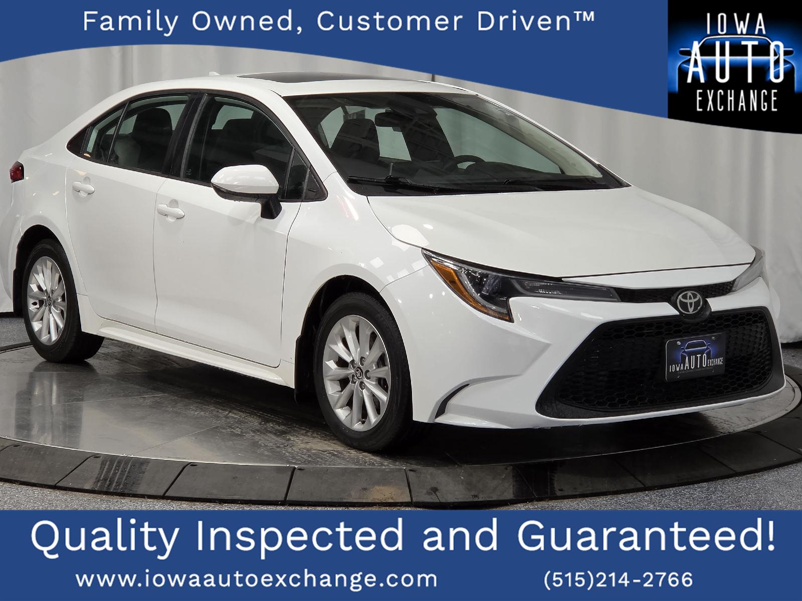 Super White 2020 Toyota Corolla Sedan Front-Wheel Drive Continuously Variable Transmission
