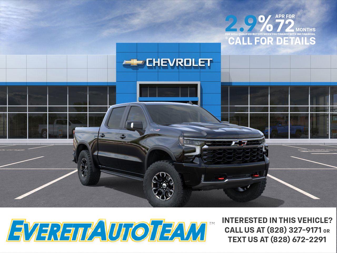 Black 2026 Chevrolet Silverado 1500 ZR2 Crew Cab 4WD Pickup Truck Four-Wheel Drive Automatic