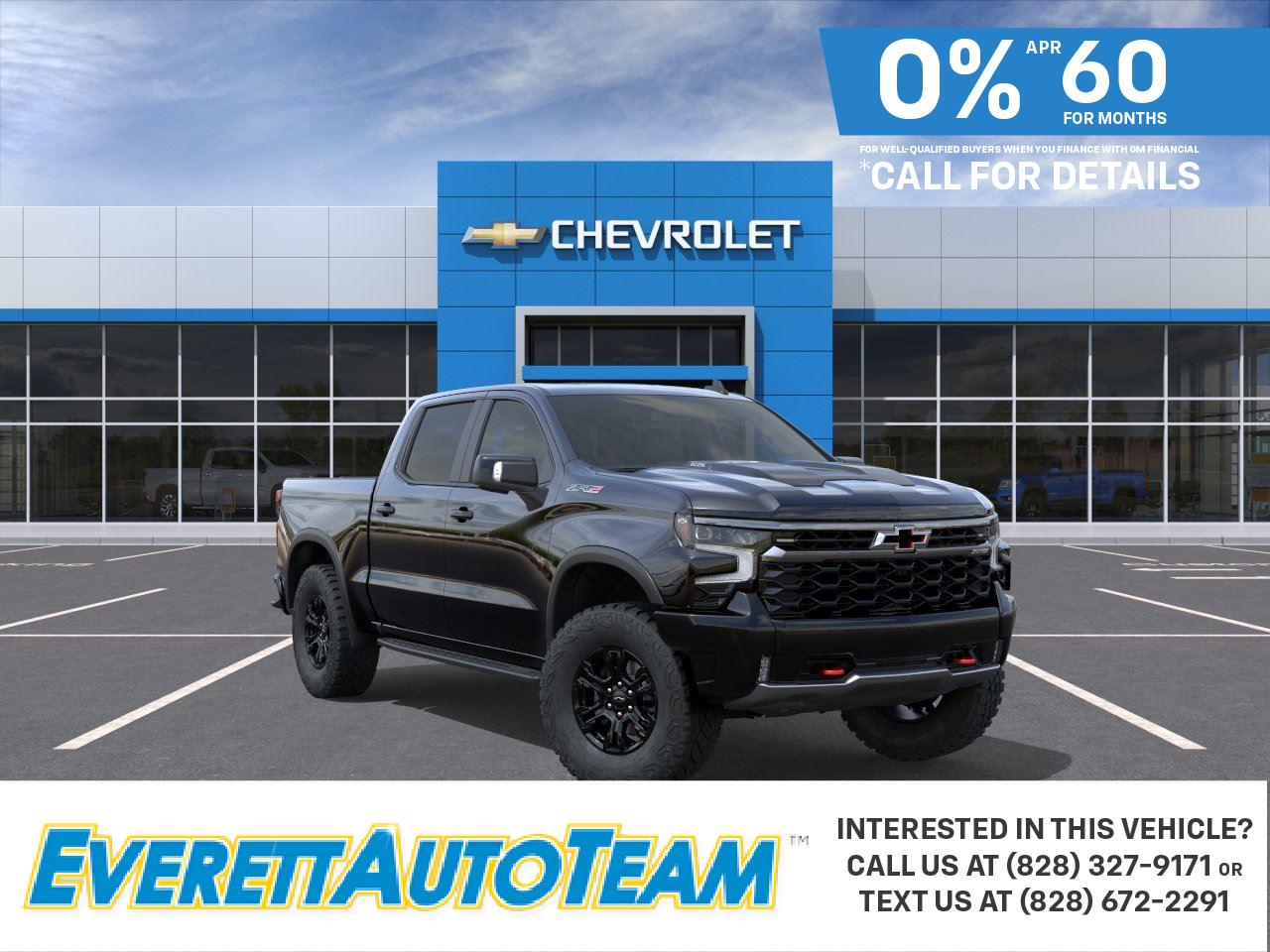 Black 2026 Chevrolet Silverado 1500 ZR2 Crew Cab 4WD Pickup Truck Four-Wheel Drive Automatic