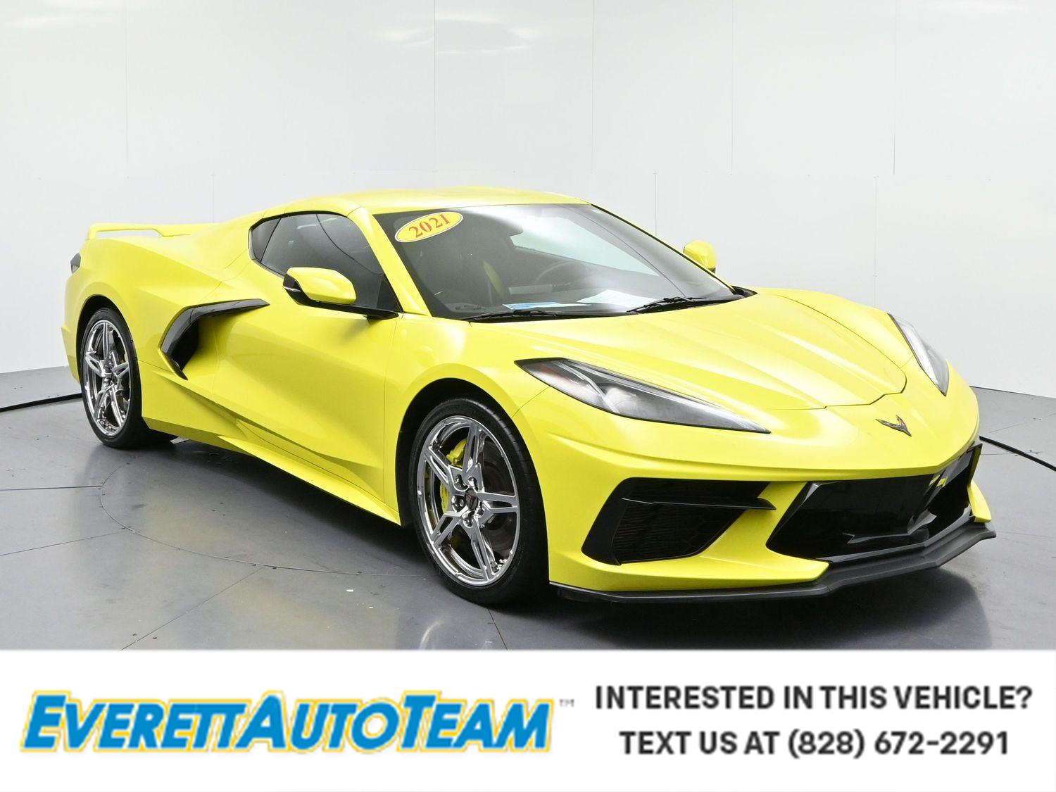 Accelerate Yellow Metallic 2021 Chevrolet Corvette Coupe Rear-Wheel Drive 8-Speed Dual Clutch