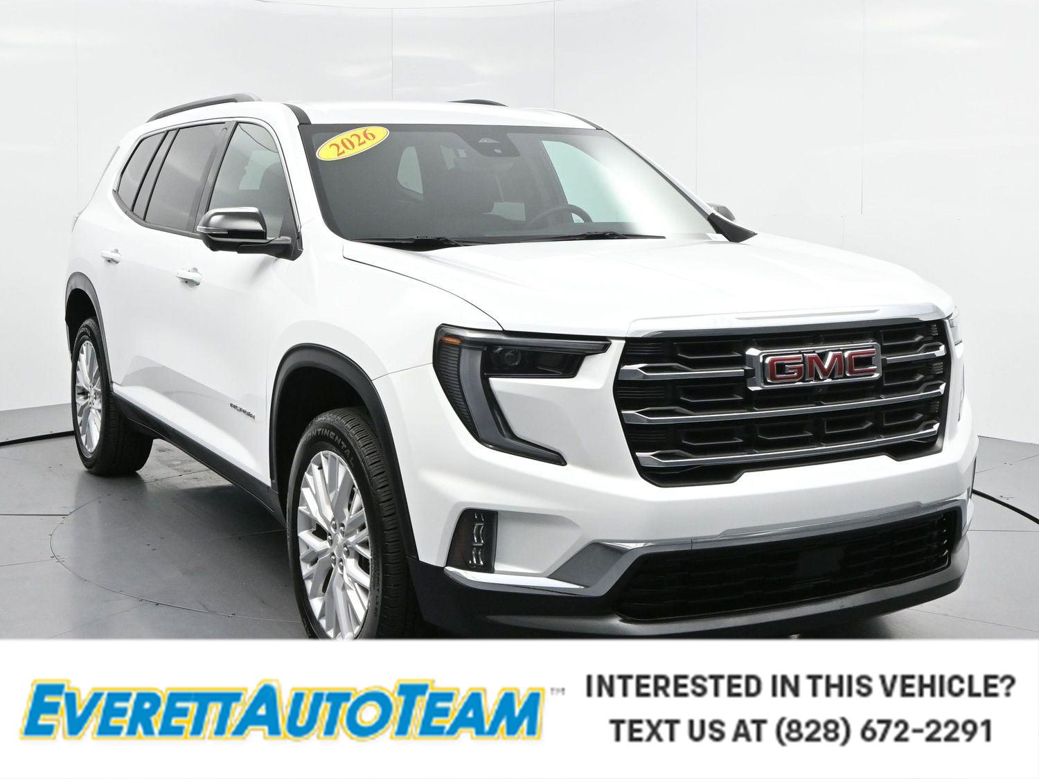 Summit White 2026 GMC Acadia SUV / Crossover Front-Wheel Drive 8-Speed Automatic