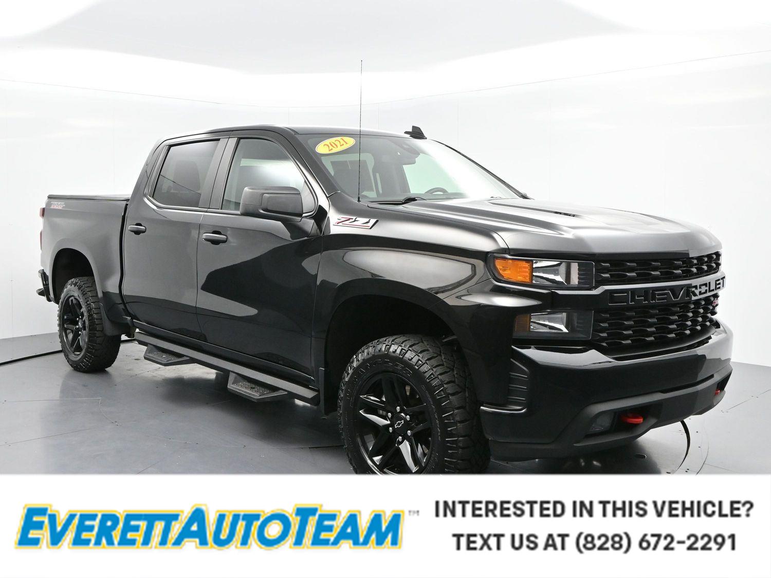 Black 2021 Chevrolet Silverado 1500 Pickup Truck Four-Wheel Drive Automatic