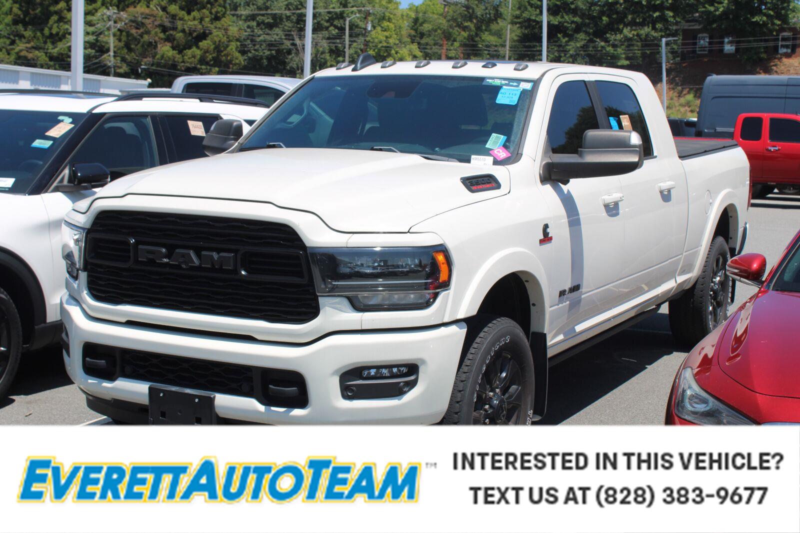 Pearl White 2022 RAM 3500 Pickup Truck Four-Wheel Drive 6-Speed Automatic