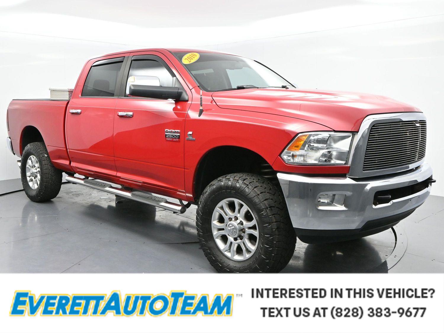 Flame Red Clearcoat 2010 Dodge RAM 2500 SLT Crew Cab 4WD Pickup Truck Four-Wheel Drive 6-Speed Automatic Overdrive