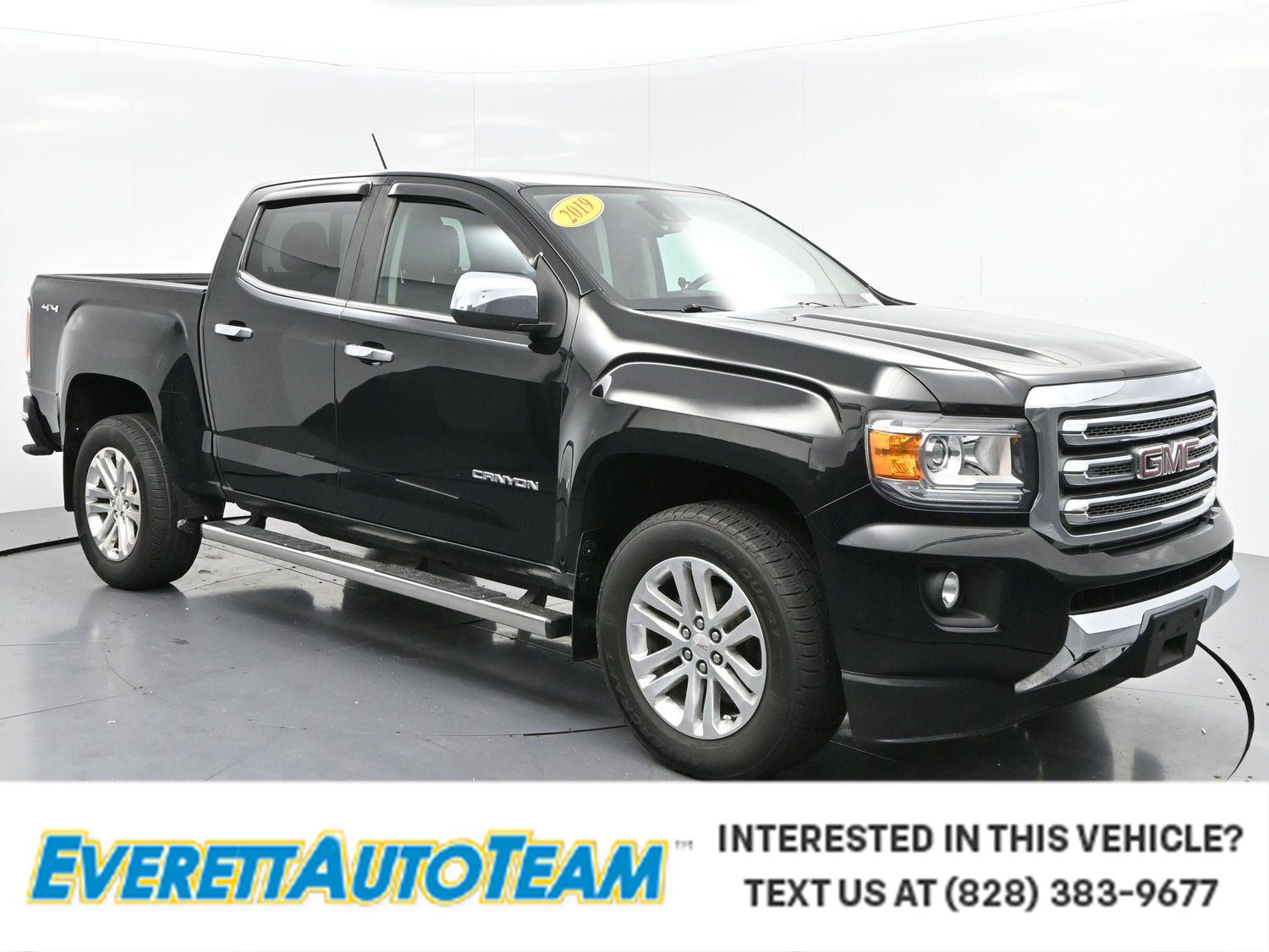 Onyx Black 2019 GMC Canyon SLT Crew Cab 4WD Pickup Truck Four-Wheel Drive 8-Speed Automatic