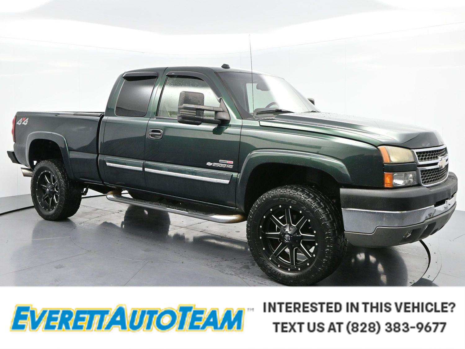 Dark Green Metallic 2005 Chevrolet Silverado 2500HD Pickup Truck Four-Wheel Drive 5-Speed Automatic