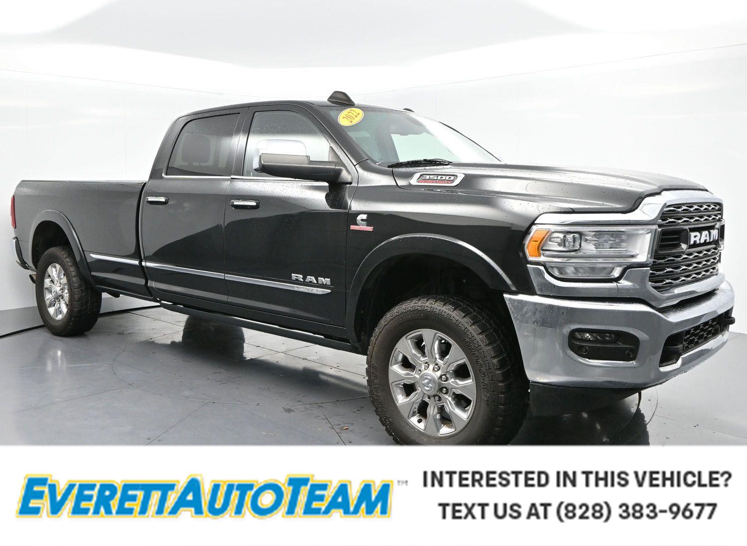Diamond Black Crystal Pearlcoat 2022 RAM 3500 Pickup Truck Four-Wheel Drive 6-Speed Automatic