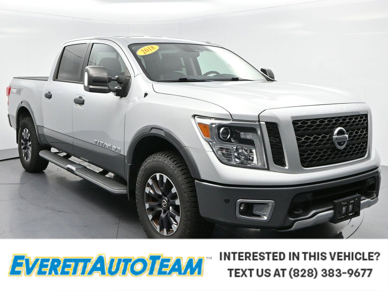 Brilliant Silver 2018 Nissan Titan Pickup Truck Four-Wheel Drive Automatic