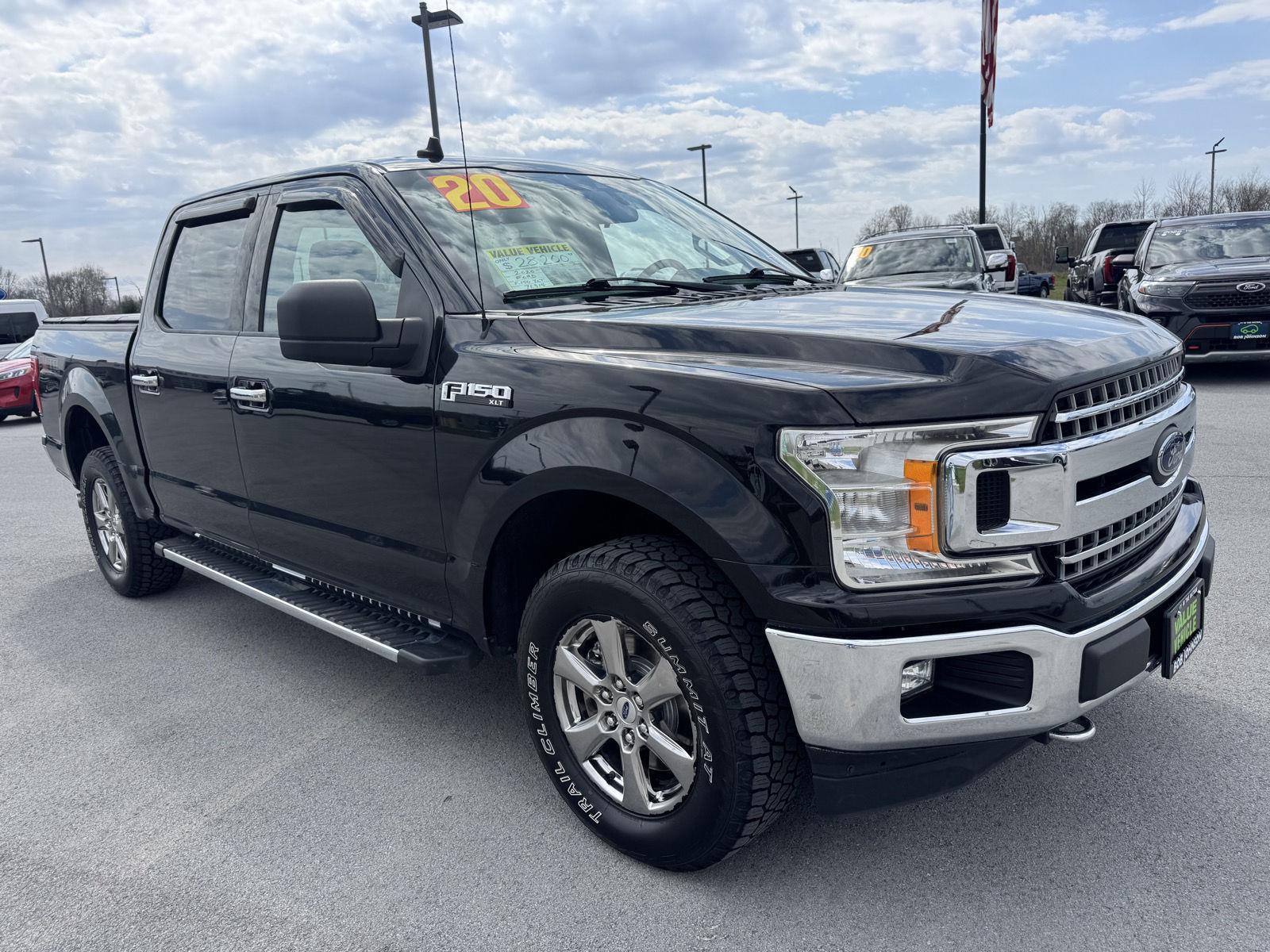 Agate Black 2020 Ford F-150 XLT SuperCrew 4WD Pickup Truck Four-Wheel Drive Automatic