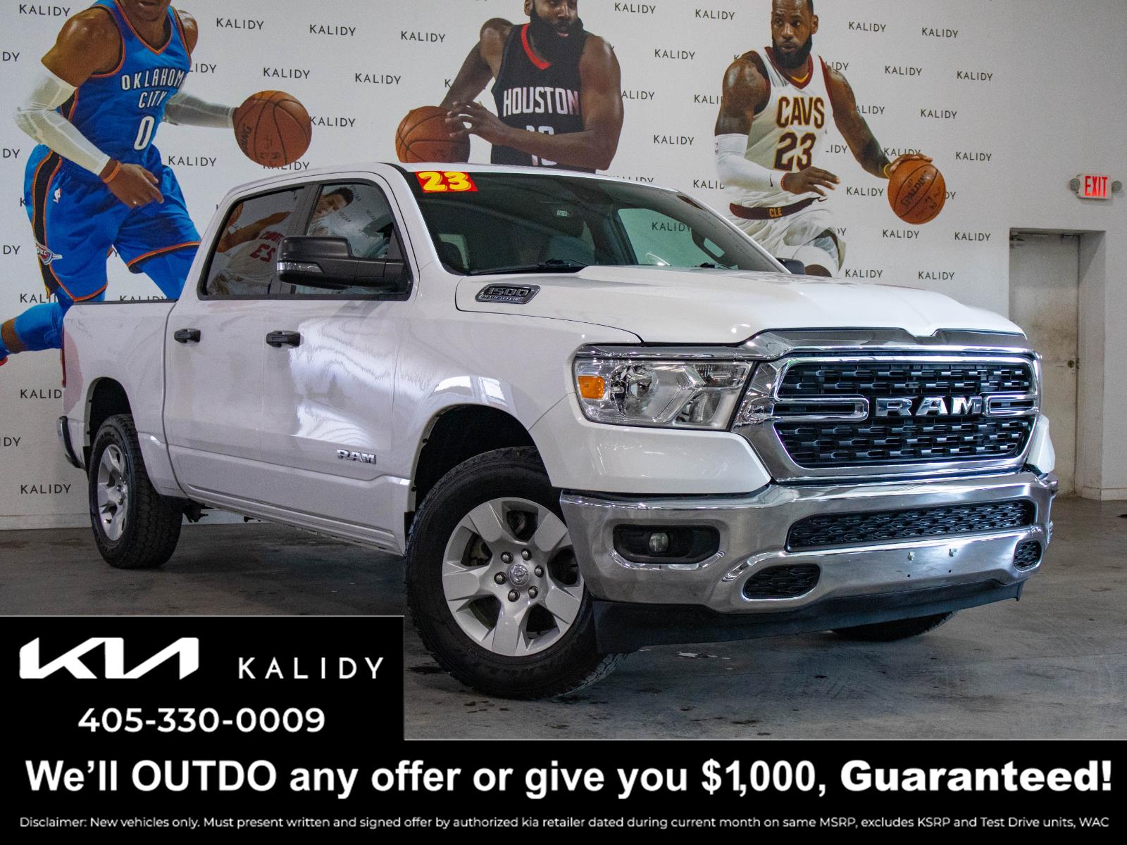 Bright White Clearcoat 2023 RAM 1500 Pickup Truck Four-Wheel Drive 8-Speed Automatic