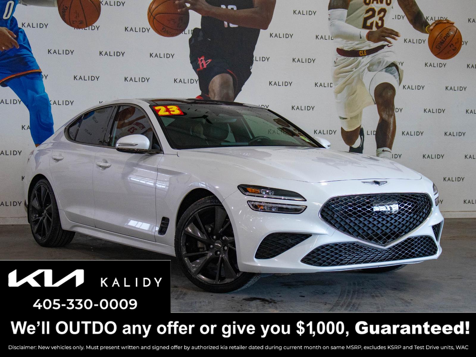 Uyuni White 2023 Genesis G70 2.0T RWD Sedan Rear-Wheel Drive Automatic