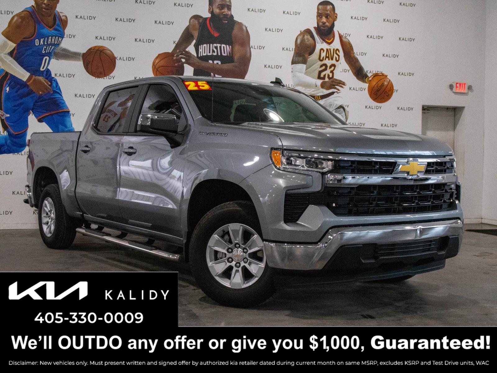 Sterling Gray Metallic 2025 Chevrolet Silverado 1500 LT Crew Cab RWD Pickup Truck 4X2 8-Speed Automatic