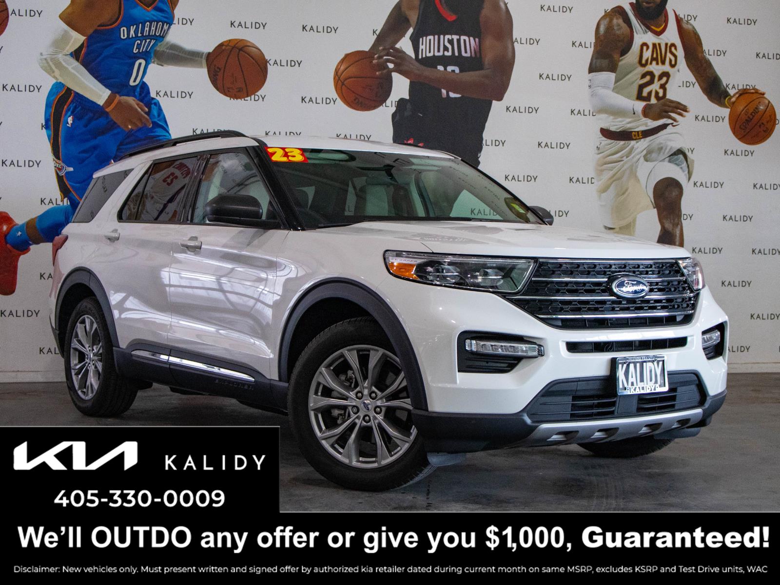 Star White Metallic Tri-Coat 2023 Ford Explorer XLT RWD SUV / Crossover Rear-Wheel Drive Automatic