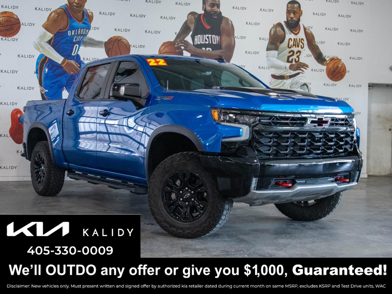 Glacier Blue Metallic 2022 Chevrolet Silverado 1500 ZR2 Crew Cab 4WD Pickup Truck Four-Wheel Drive Automatic