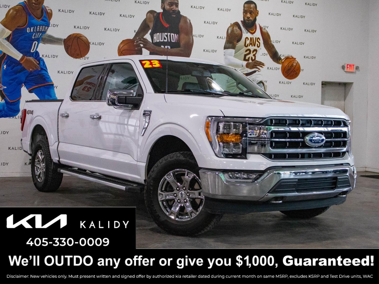 Oxford White 2023 Ford F-150 Lariat SuperCrew 4WD Pickup Truck Four-Wheel Drive Automatic