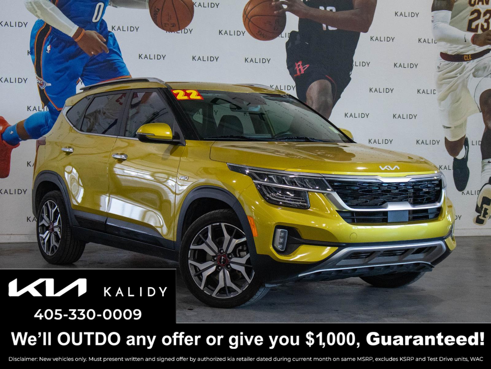 Starbright Yellow/Black Roof 2022 Kia Seltos SX Turbo AWD SUV / Crossover All-Wheel Drive Automatic