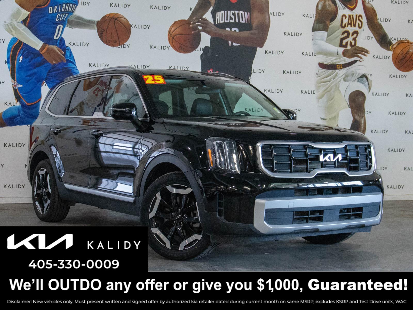 Ebony Black 2025 Kia Telluride S AWD SUV / Crossover All-Wheel Drive Automatic