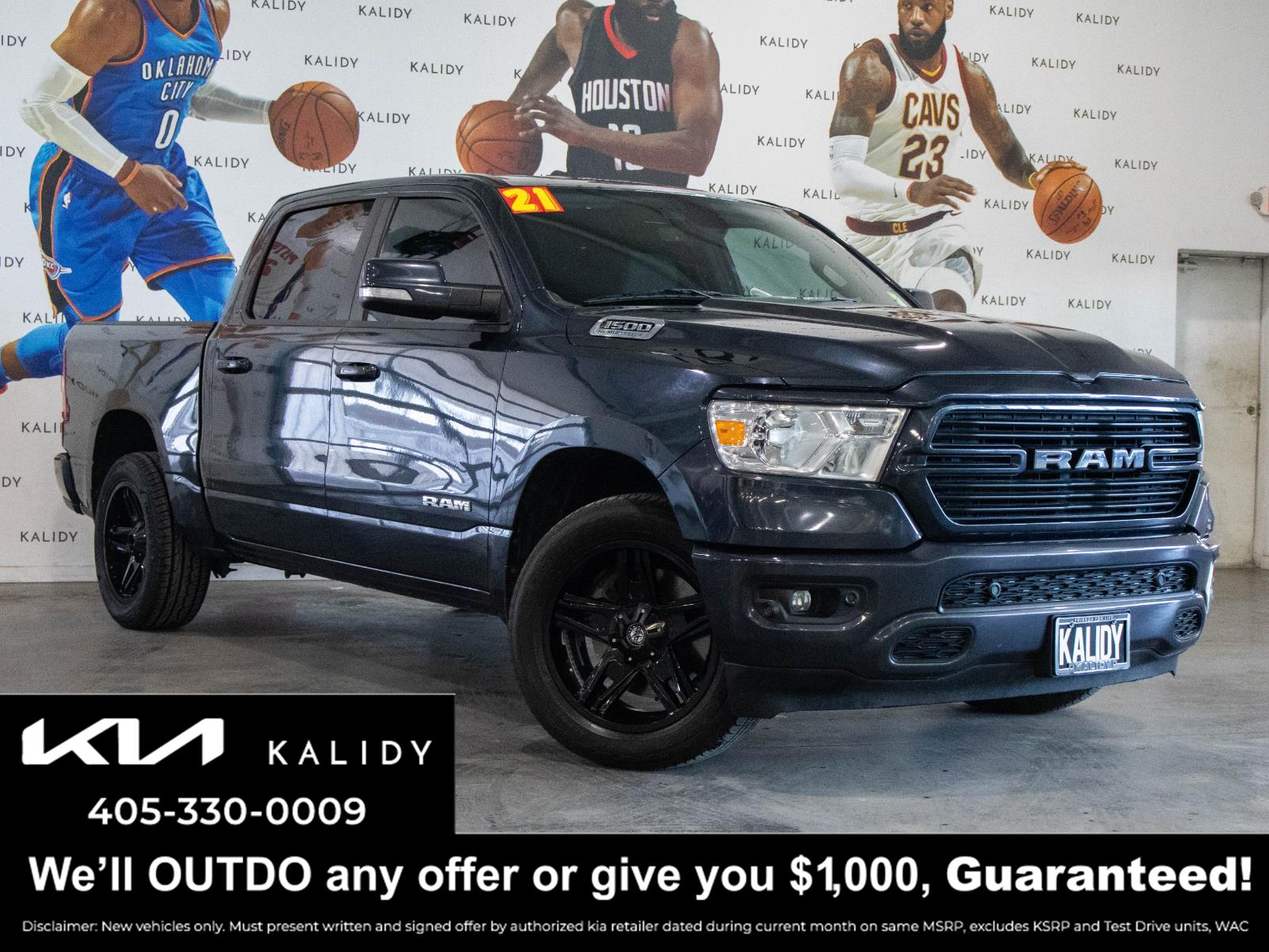 Gray (Maximum Steel Metallic Clearcoat) 2021 RAM 1500 Lone Star Crew Cab 4WD Pickup Truck Four-Wheel Drive 8-Speed Automatic