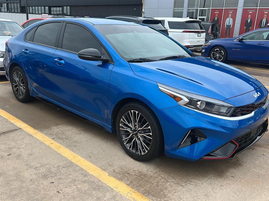 Sporty Blue 2024 Kia Forte GT-Line FWD Sedan Front-Wheel Drive Continuously Variable Transmission