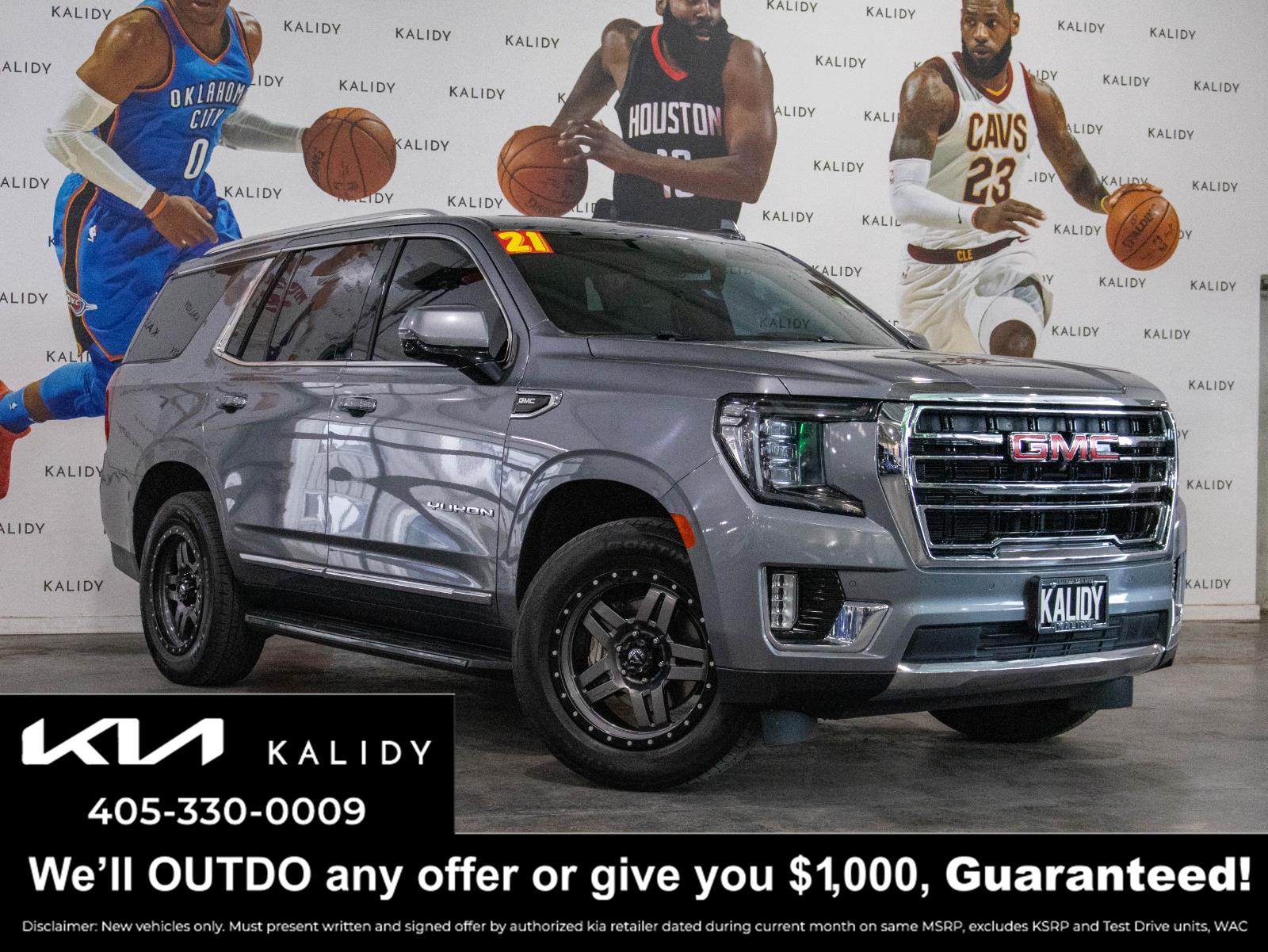 Gray (Satin Steel Metallic) 2021 GMC Yukon SLT 4WD SUV / Crossover Four-Wheel Drive Automatic