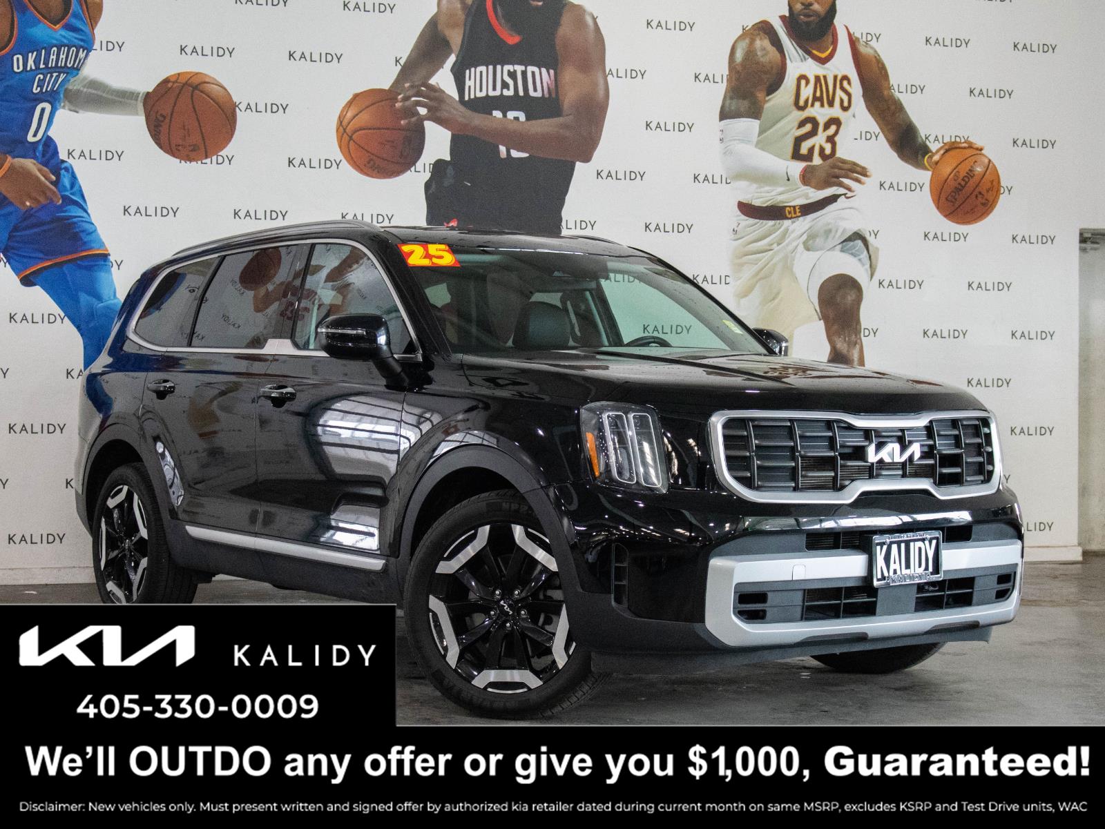 Ebony Black 2025 Kia Telluride S AWD SUV / Crossover All-Wheel Drive Automatic