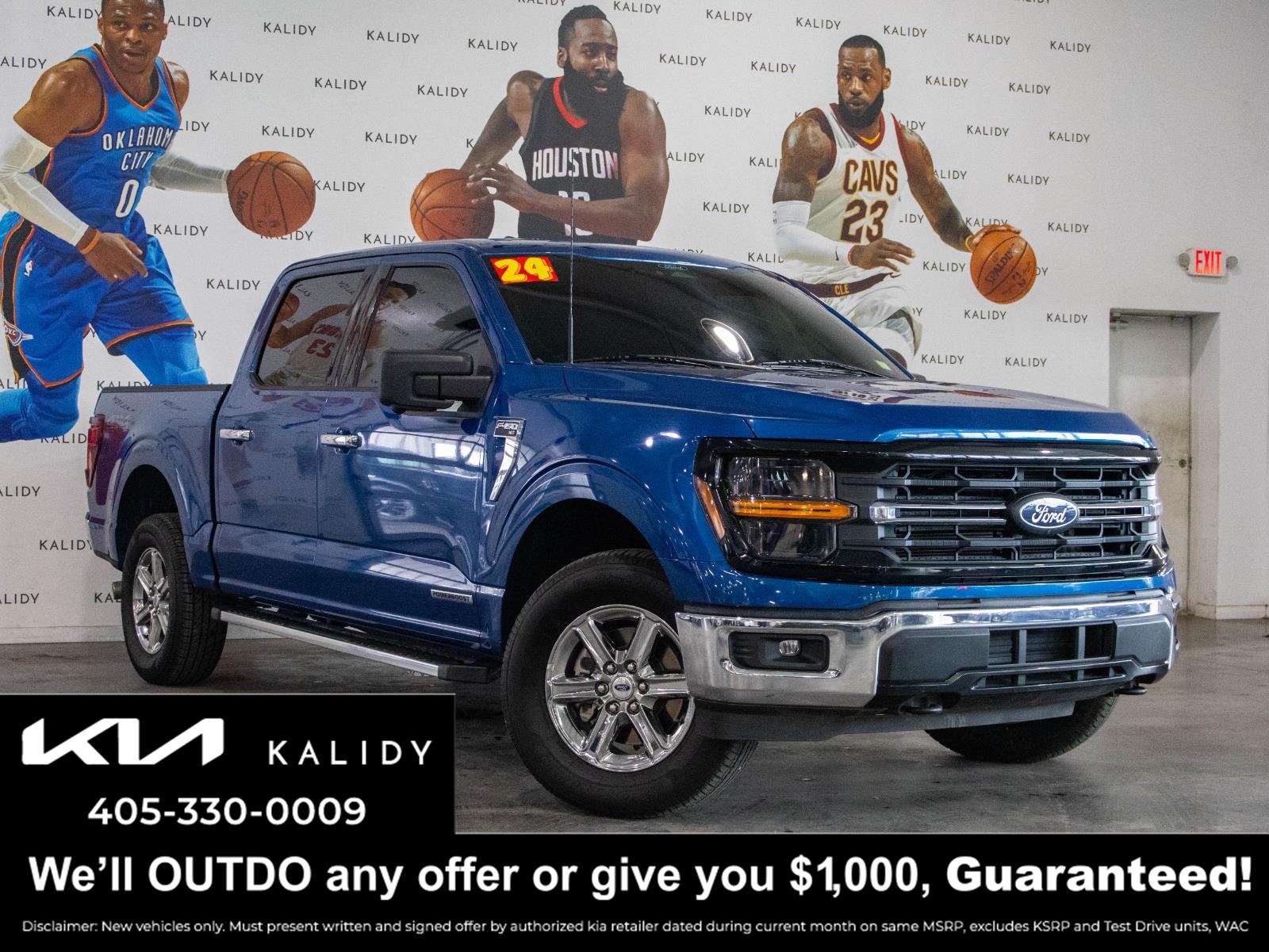 Atlas Blue Metallic 2024 Ford F-150 XLT SuperCrew 4WD Pickup Truck Four-Wheel Drive Automatic