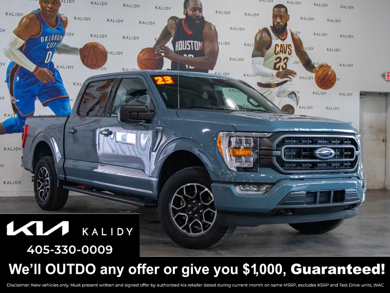 Area 51 Blue 2023 Ford F-150 XLT SuperCrew 4WD Pickup Truck Four-Wheel Drive Automatic