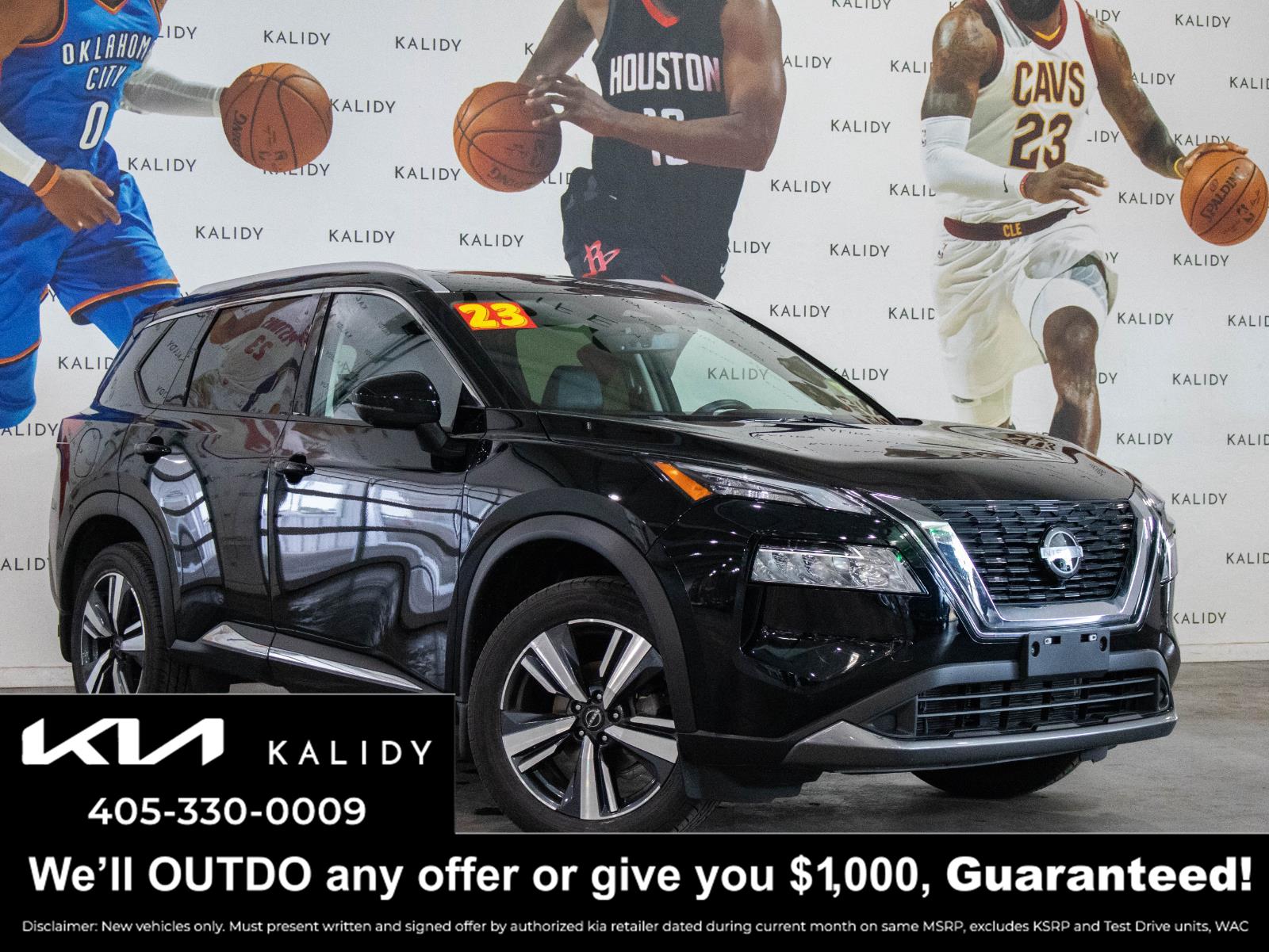 Super Black 2023 Nissan Rogue SL AWD SUV / Crossover All-Wheel Drive Continuously Variable Transmission