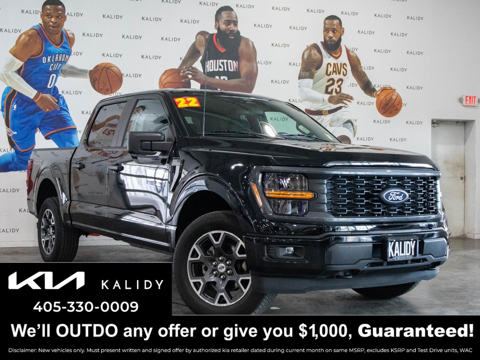 Agate Black Metallic 2024 Ford F-150 STX SuperCrew 4WD Pickup Truck Four-Wheel Drive Automatic