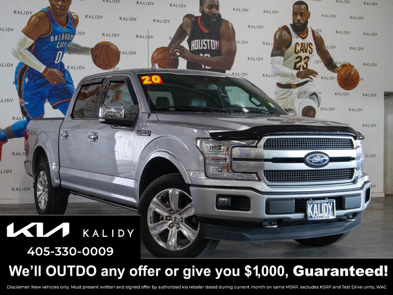 Iconic Silver Metallic 2020 Ford F-150 Pickup Truck Four-Wheel Drive Automatic
