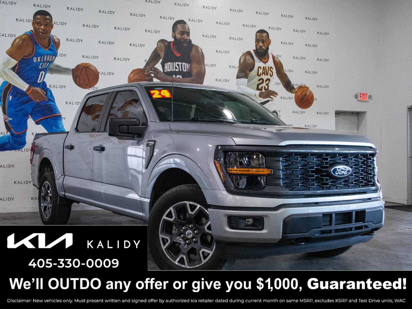 Iconic Silver Metallic 2024 Ford F-150 STX SuperCrew 4WD Pickup Truck Four-Wheel Drive Automatic