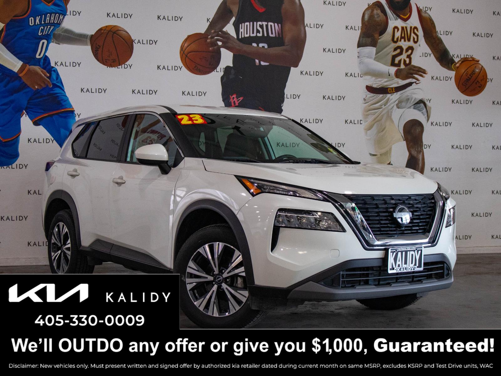 Pearl White Tricoat 2023 Nissan Rogue SV AWD SUV / Crossover All-Wheel Drive