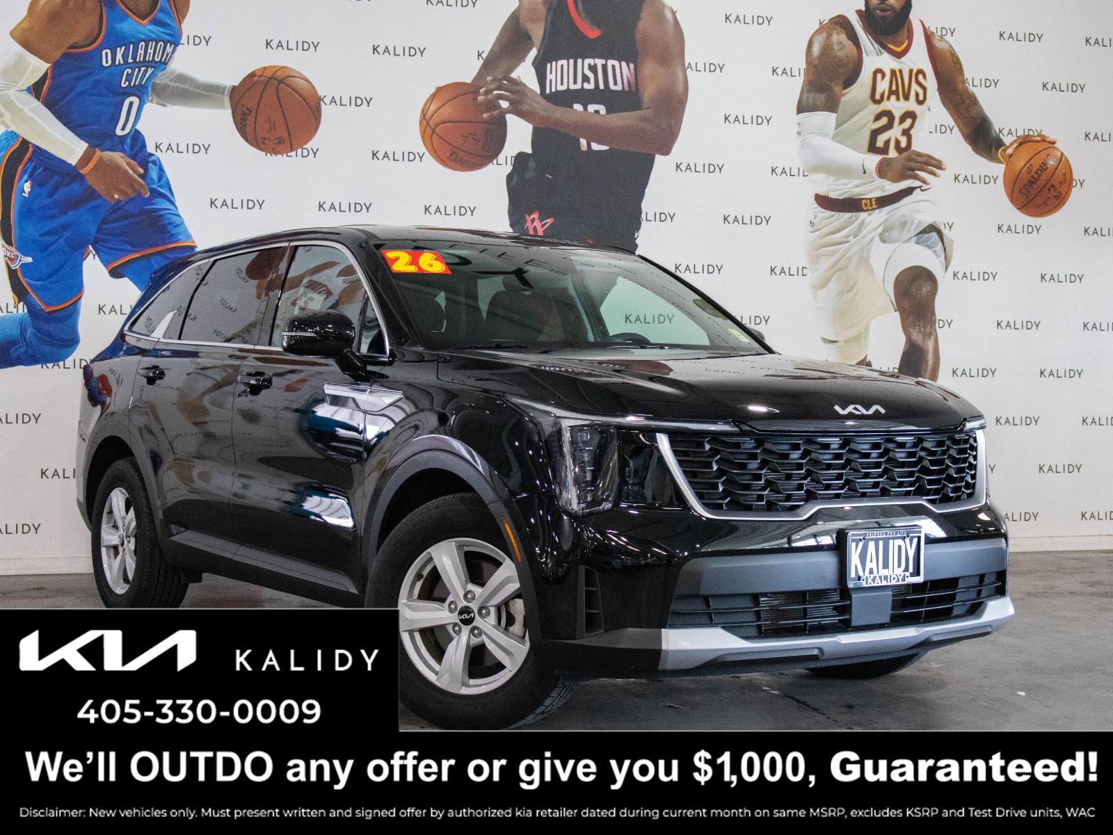 Ebony Black 2026 Kia Sorento SUV / Crossover Front-Wheel Drive Automatic