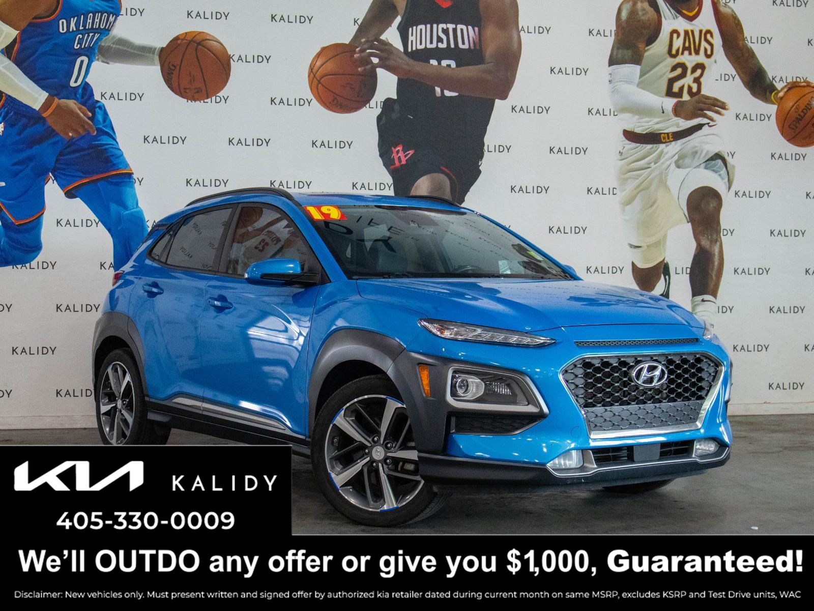 Surf Blue 2019 Hyundai Kona Ultimate FWD SUV / Crossover Front-Wheel Drive Automatic