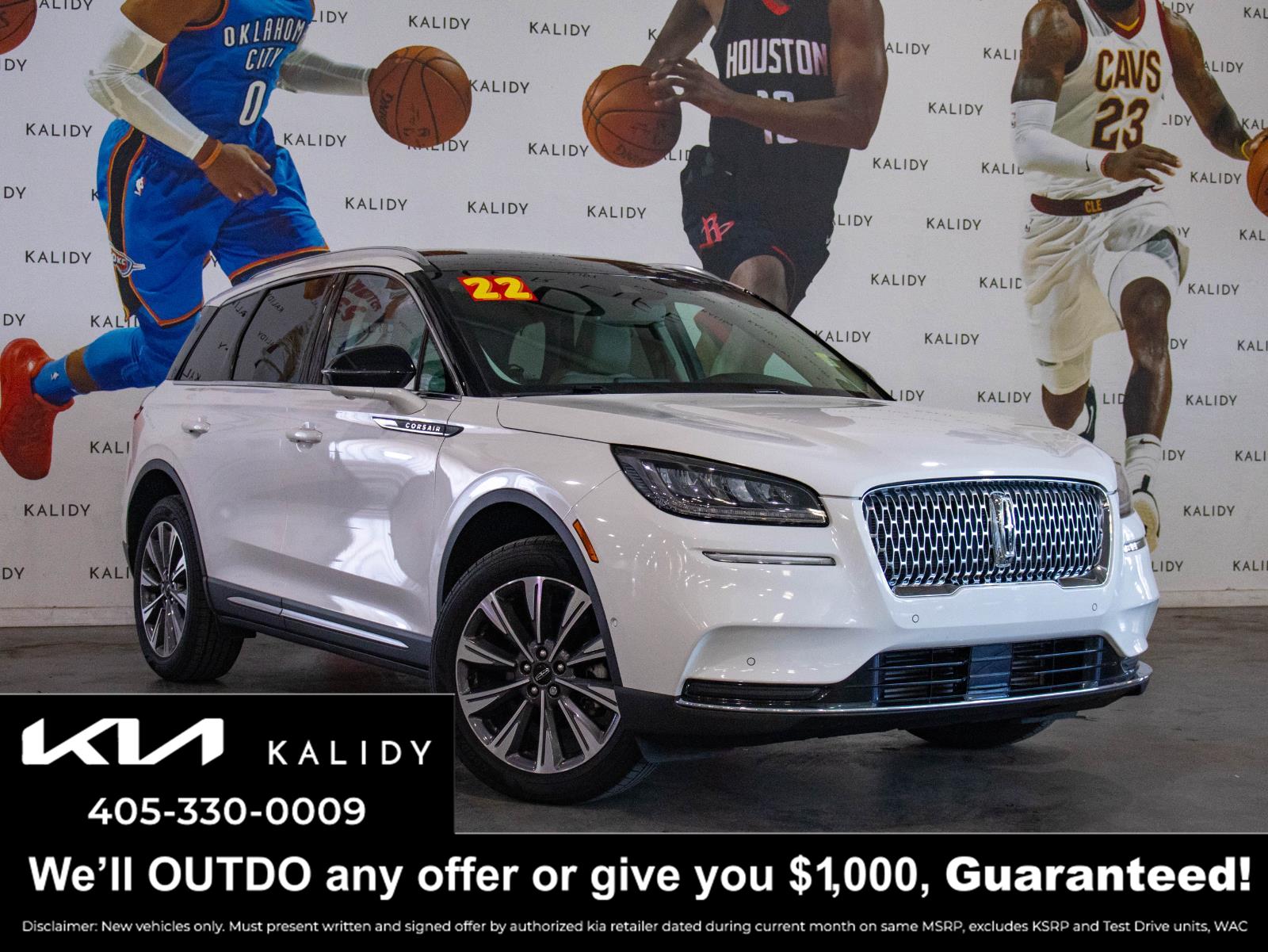 Pristine White Metallic Tri-Coat 2022 Lincoln Corsair SUV / Crossover All-Wheel Drive 8-Speed Automatic
