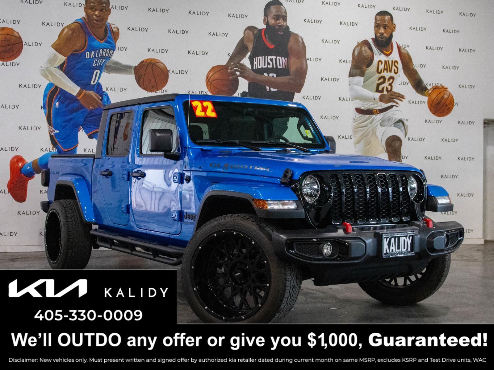 Hydro Blue Pearlcoat 2022 Jeep Gladiator Pickup Truck Four-Wheel Drive 8-Speed Automatic
