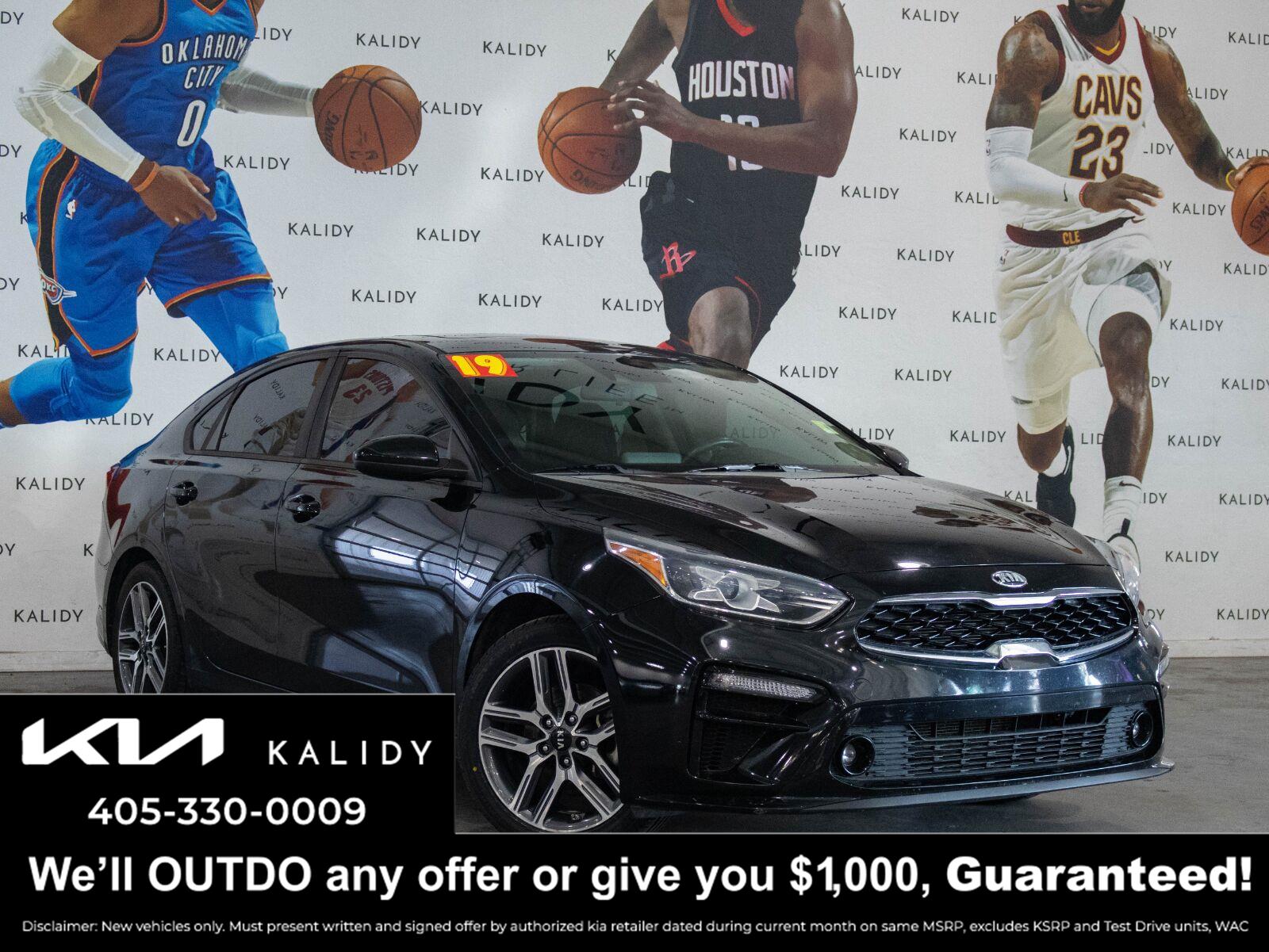 Aurora Black 2019 Kia Forte Sedan Front-Wheel Drive Continuously Variable Transmission