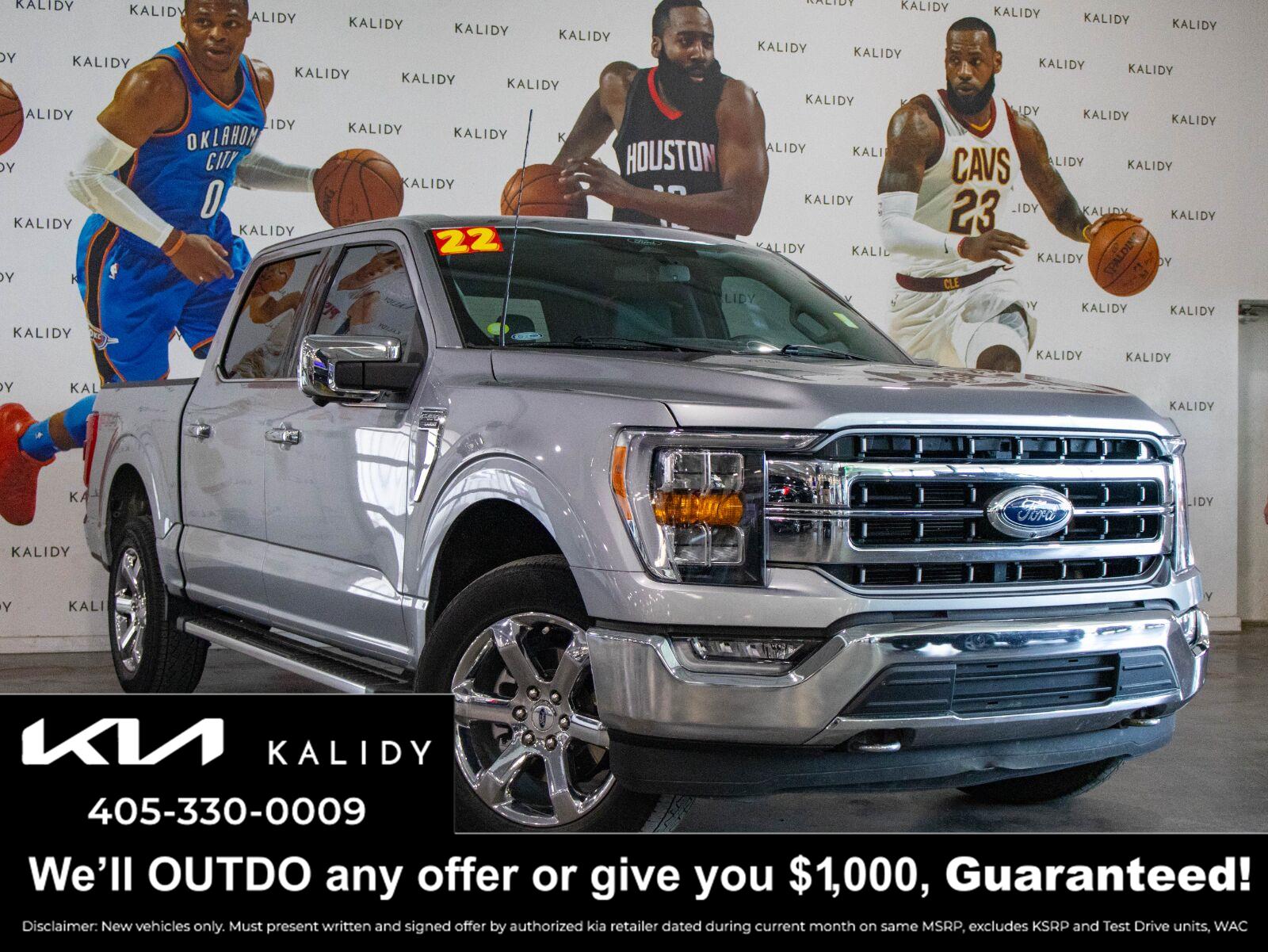 Iconic Silver Metallic 2022 Ford F-150 Pickup Truck Four-Wheel Drive Automatic