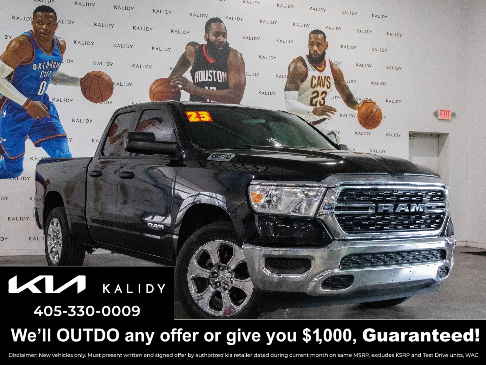 Diamond Black Crystal Pearlcoat 2023 RAM 1500 Pickup Truck Four-Wheel Drive 8-Speed Automatic