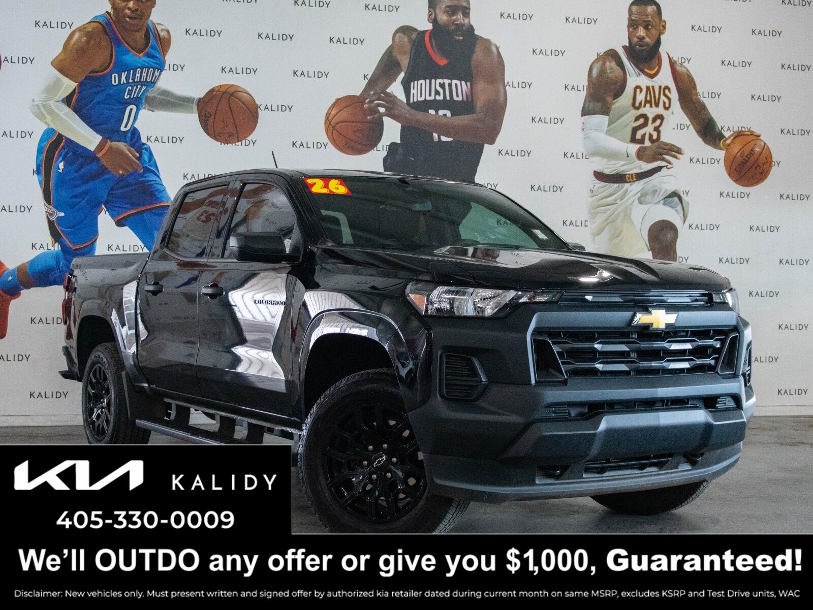 Black 2026 Chevrolet Colorado Pickup Truck Four-Wheel Drive 8-Speed Automatic