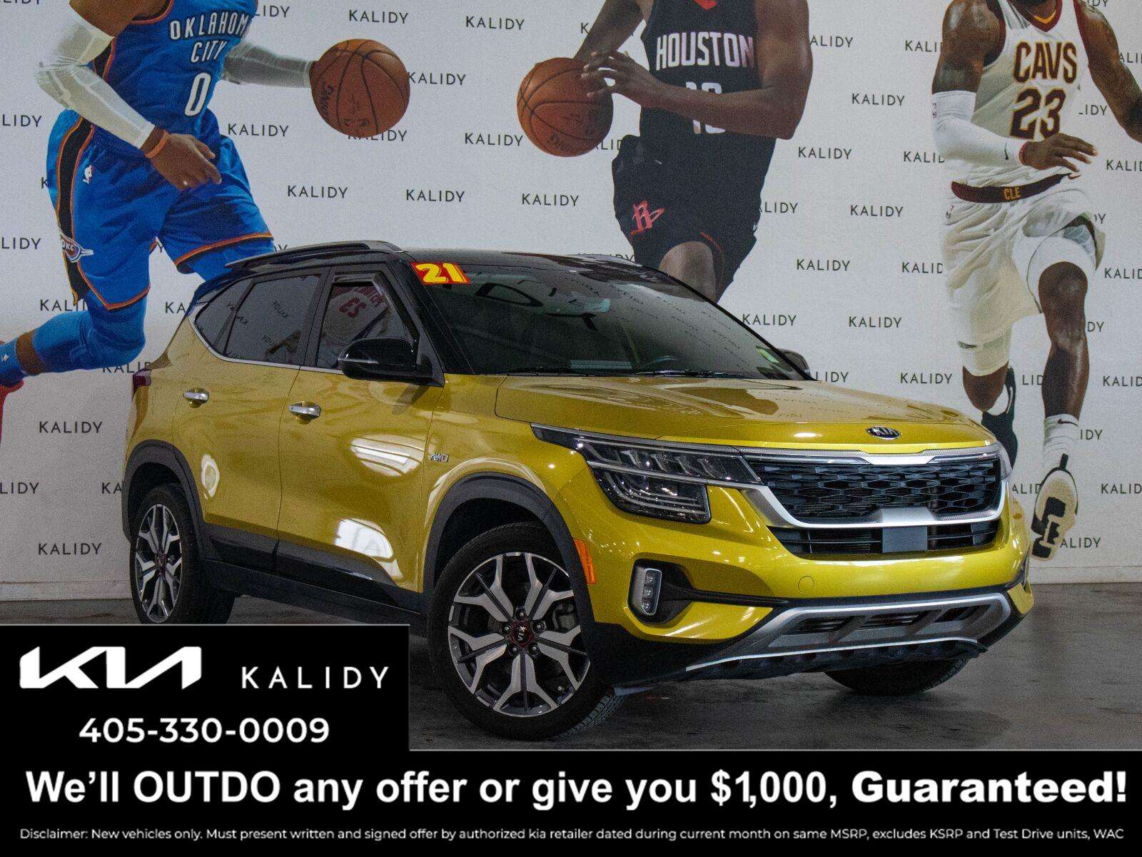 Starbright Yellow/Black Roof 2021 Kia Seltos SUV / Crossover All-Wheel Drive Automatic