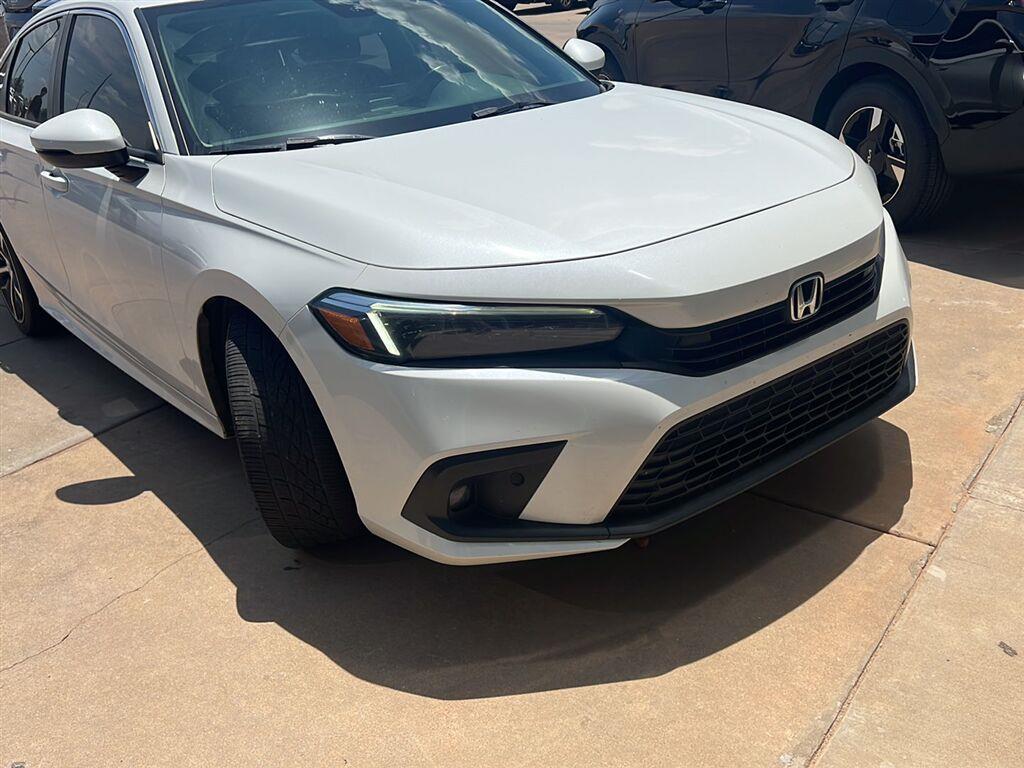 Platinum White Pearl 2022 Honda Civic Sedan Front-Wheel Drive Continuously Variable Transmission